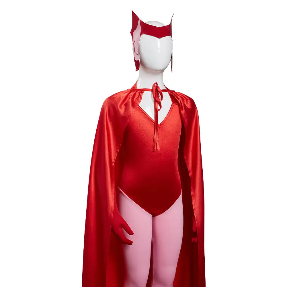 NewCosplay WandaVision Scarlet Witch Wanda Maximoff Costume For Kids Children Cosplay Costume - Image 8