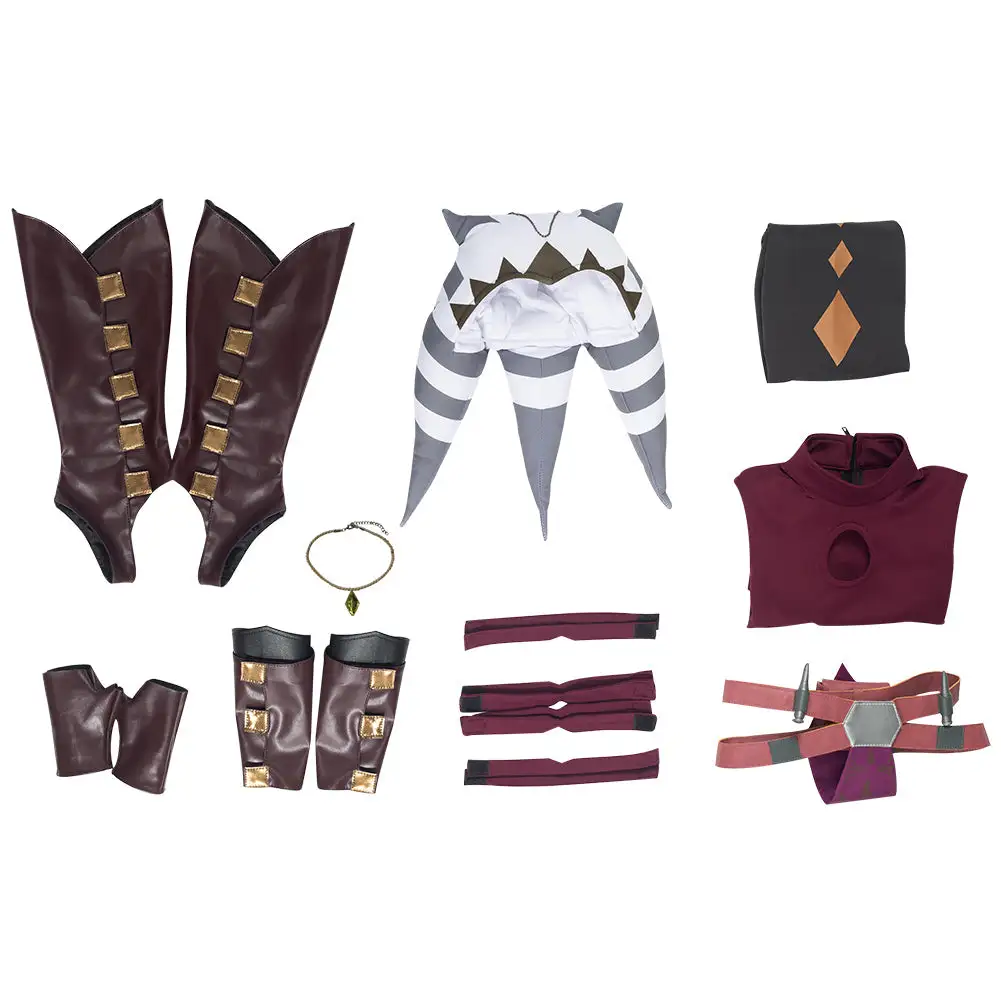 NewCosplay Star Wars: The Clone Wars Ahsoka Tano Kids Children Halloween Carnival Suit Outfits Cosplay Costume - Image 8
