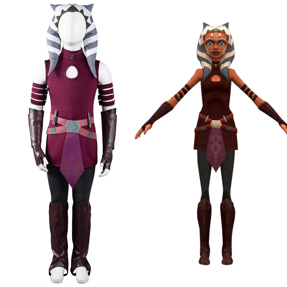 NewCosplay Star Wars: The Clone Wars Ahsoka Tano Kids Children Halloween Carnival Suit Outfits Cosplay Costume - Image 9