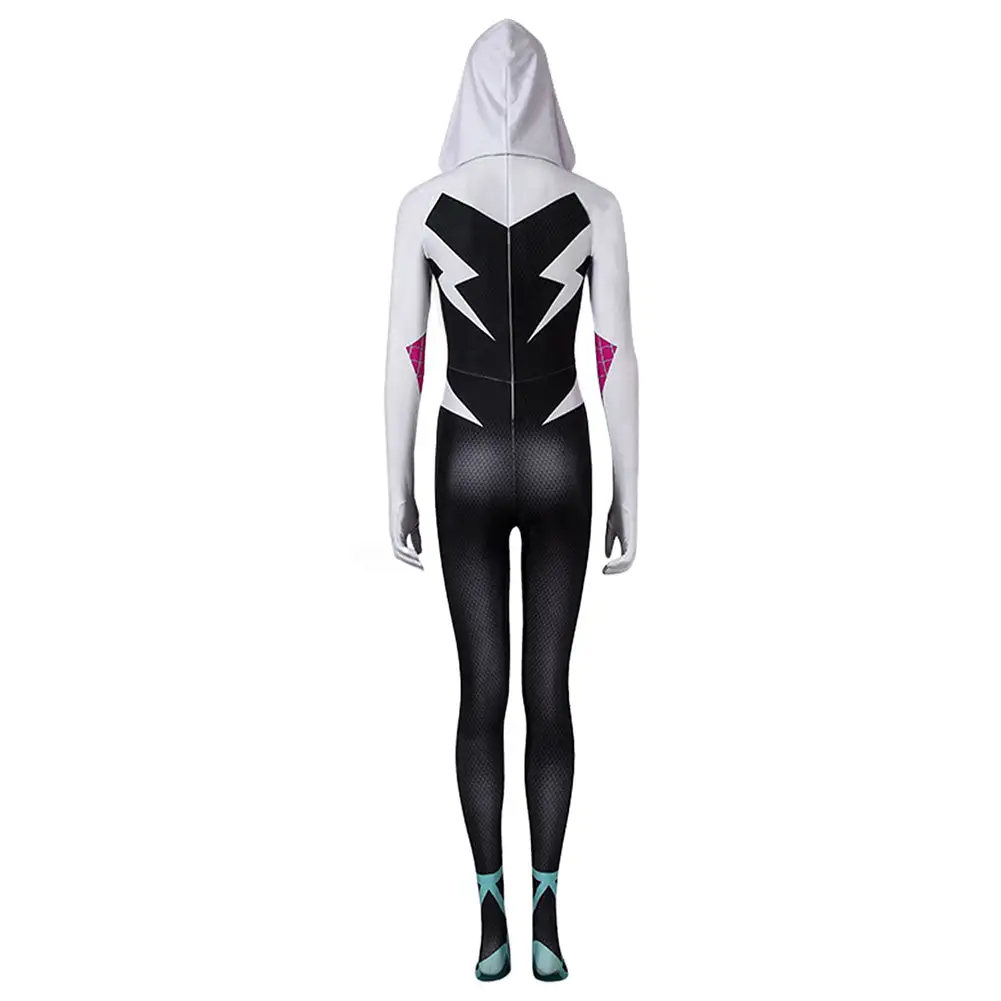 NewCosplay Spider-Man: Into The Spider-Verse Gwen Stacy Jumpsuit Halloween Carnival Suit Cosplay Costume - Image 3