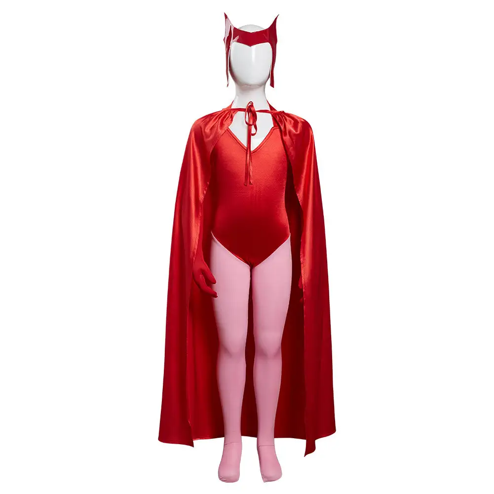 NewCosplay WandaVision Scarlet Witch Wanda Maximoff Costume For Kids Children Cosplay Costume - Image 2