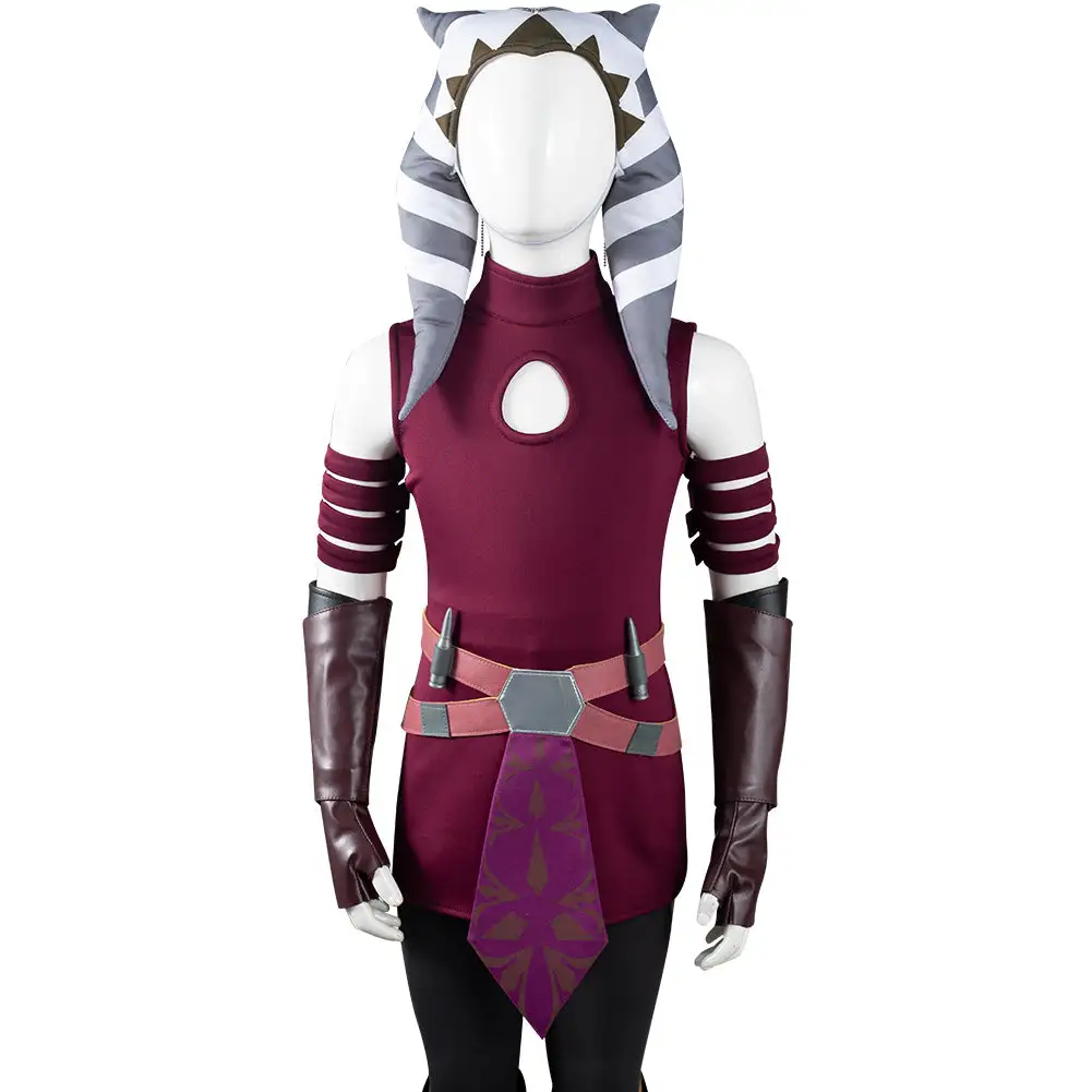 NewCosplay Star Wars: The Clone Wars Ahsoka Tano Kids Children Halloween Carnival Suit Outfits Cosplay Costume - Image 6