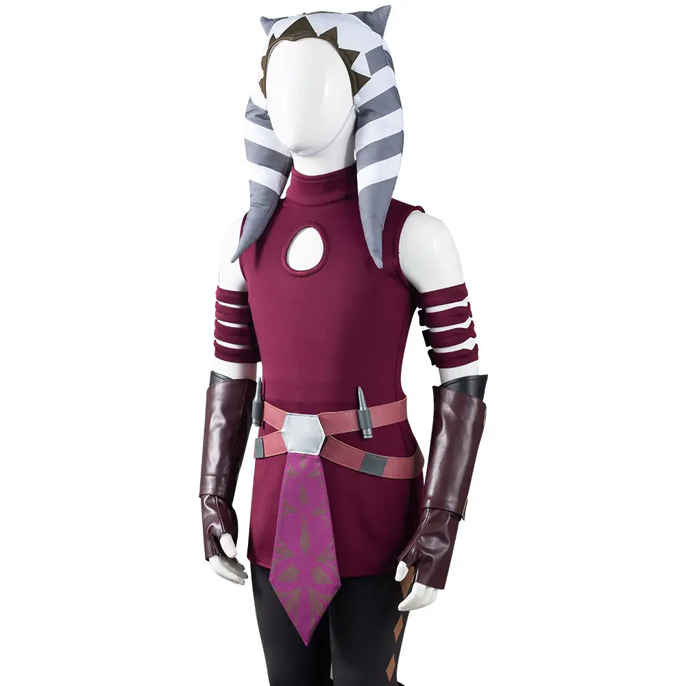 NewCosplay Star Wars: The Clone Wars Ahsoka Tano Kids Children Halloween Carnival Suit Outfits Cosplay Costume - Image 7