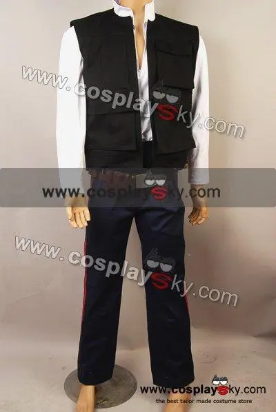 NewCosplay Star Wars ANH A New Hope Han Solo Vest Shirt Pants Cosplay Costume - Image 2