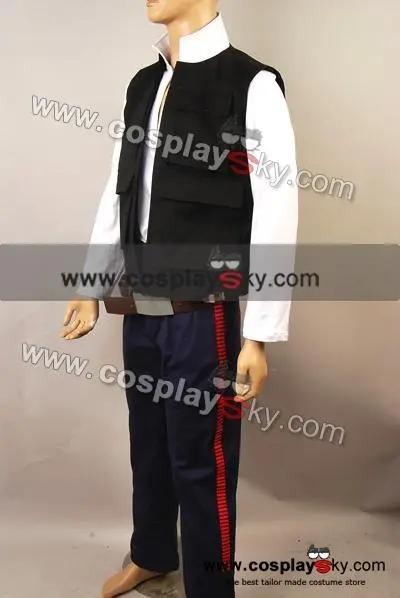 NewCosplay Star Wars ANH A New Hope Han Solo Vest Shirt Pants Cosplay Costume - Image 3