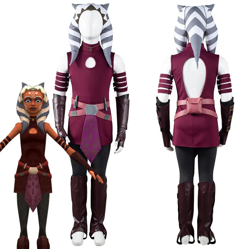 NewCosplay Star Wars: The Clone Wars Ahsoka Tano Kids Children Halloween Carnival Suit Outfits Cosplay Costume