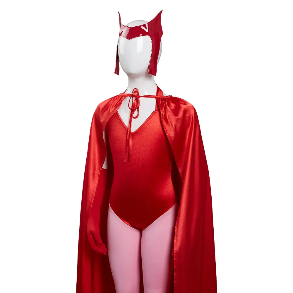 NewCosplay WandaVision Scarlet Witch Wanda Maximoff Costume For Kids Children Cosplay Costume - Image 7