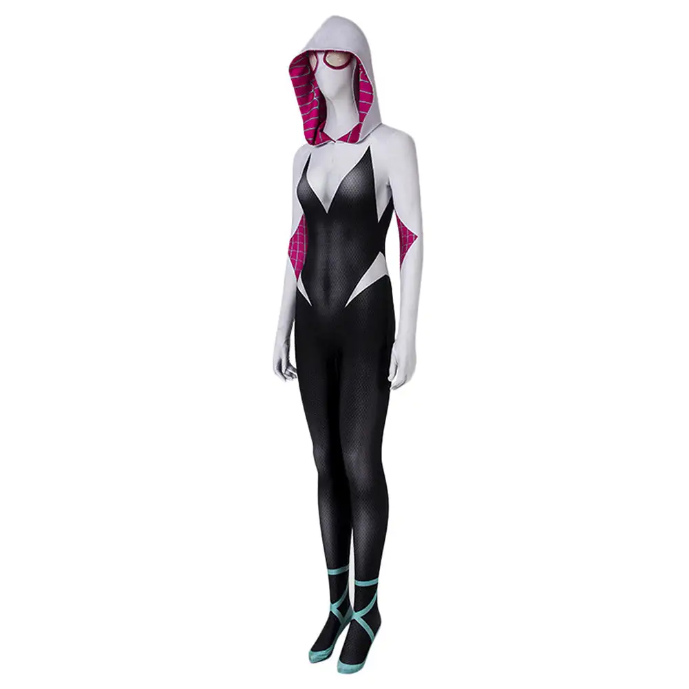 NewCosplay Spider-Man: Into The Spider-Verse Gwen Stacy Jumpsuit Halloween Carnival Suit Cosplay Costume - Image 2