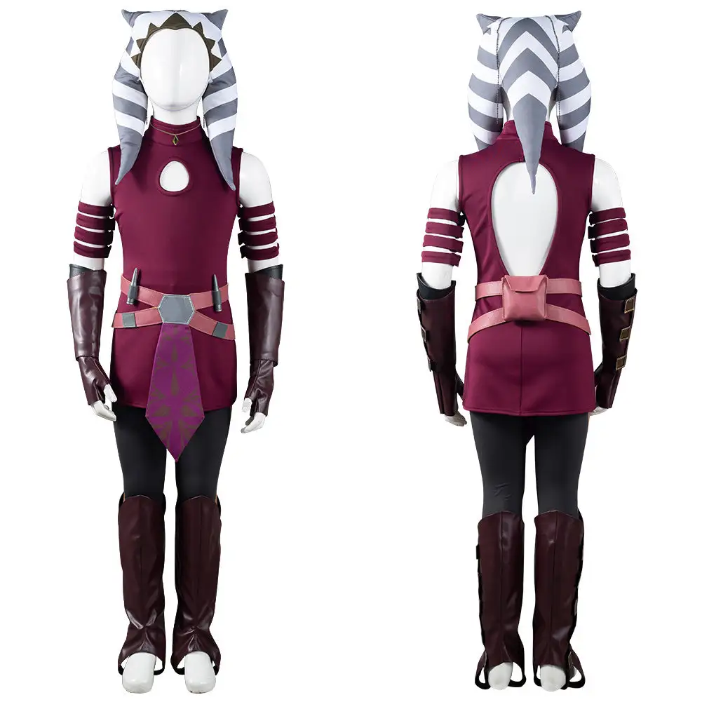 NewCosplay Star Wars: The Clone Wars Ahsoka Tano Kids Children Halloween Carnival Suit Outfits Cosplay Costume - Image 10