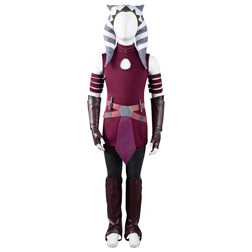 NewCosplay Star Wars: The Clone Wars Ahsoka Tano Kids Children Halloween Carnival Suit Outfits Cosplay Costume - Image 2
