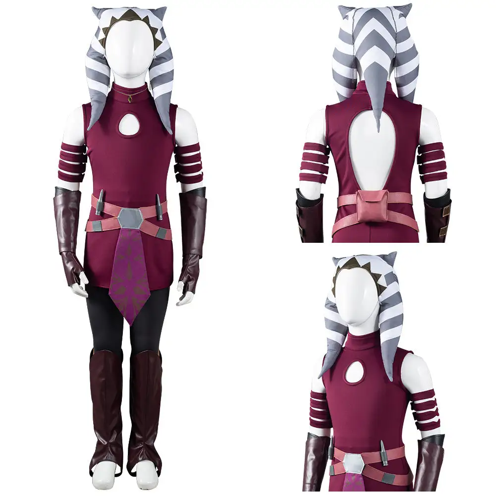 NewCosplay Star Wars: The Clone Wars Ahsoka Tano Kids Children Halloween Carnival Suit Outfits Cosplay Costume - Image 11