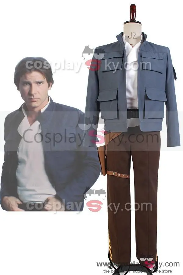 New Cosplaysky Star Wars: Empire Strikes Back Han Solo Jacket Pants Cosplay Costume - Image 9